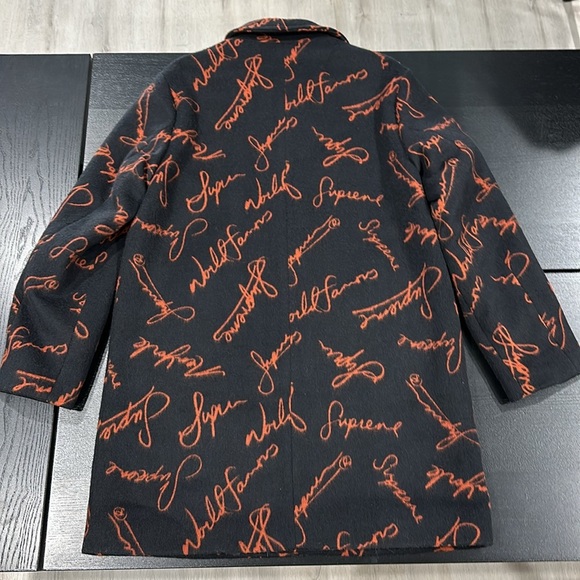 Supreme Script Logos Wool Overcoat - M - Picture 6 of 12